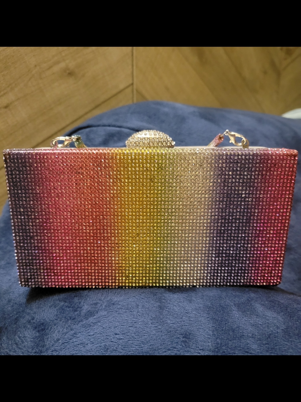 Bag By Nina, Rainbow Crytal Ombre Clutch Bag